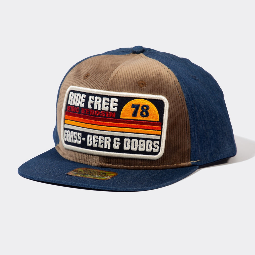 King Kerosin - Snapback Cap mit Cord - Front «Ride Free»