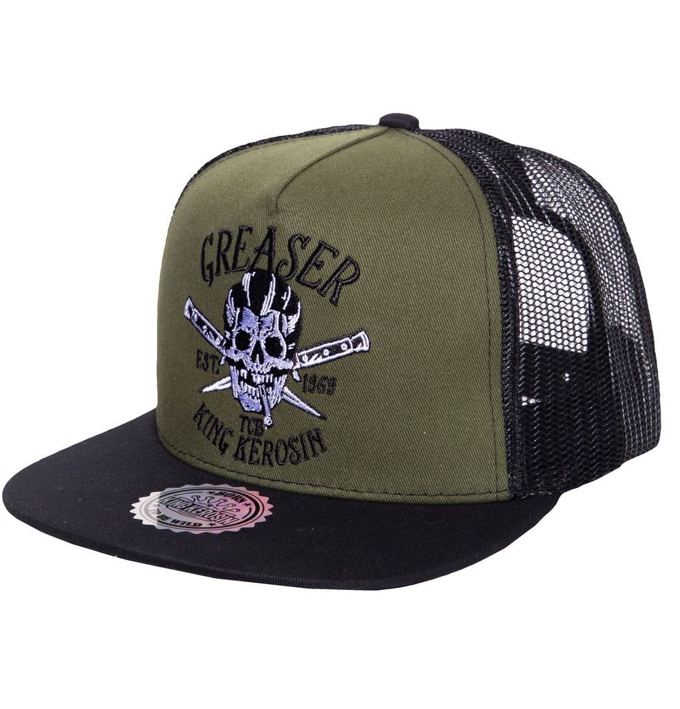 King Kerosin - Snapback Cap mit Netzeinsatz «Greaser»