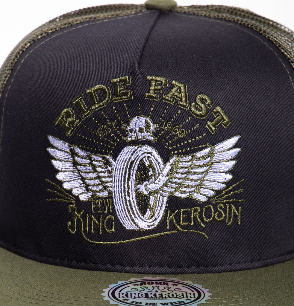 King Kerosin - Snapback Cap mit Netzeinsatz «Ride Fast»