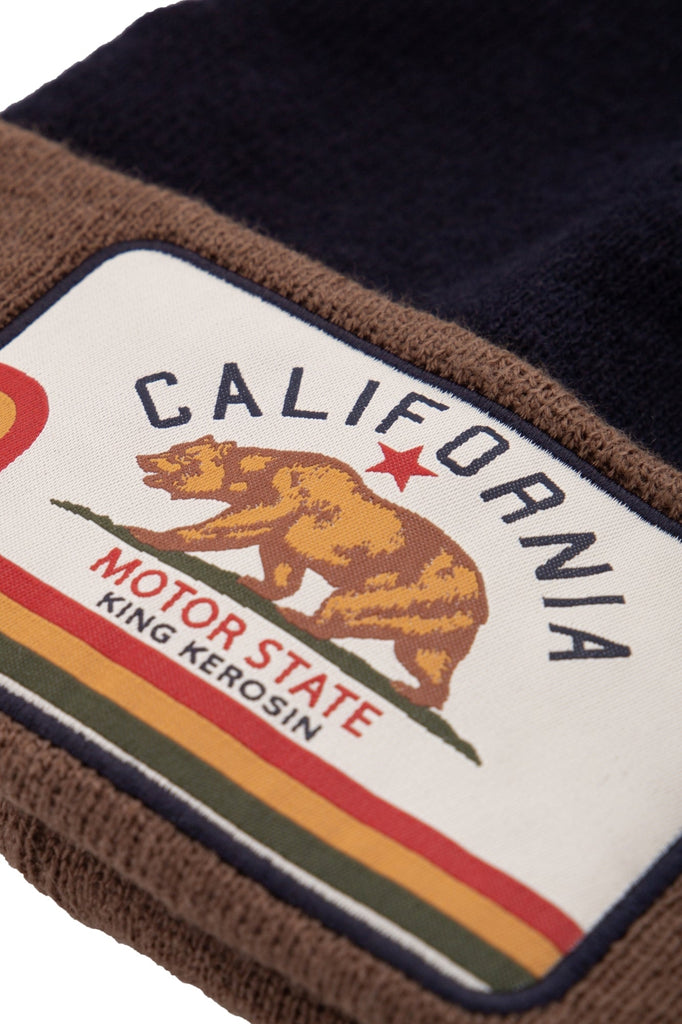 King Kerosin - Strickmütze im Kontrast - Design mit Frontpatch «California»