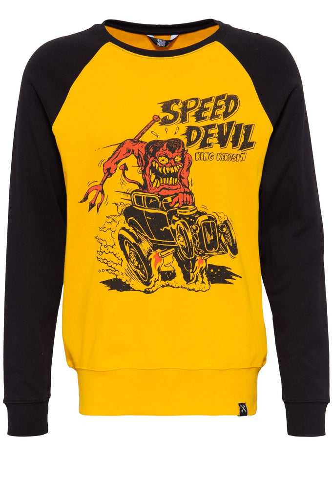 King Kerosin - Sweater mit kontrastierenden Raglanärmel «Speed Devils»