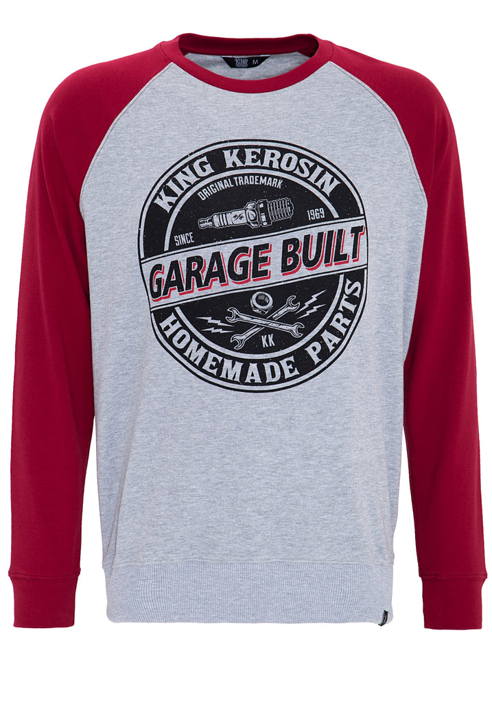 King Kerosin - Sweater mit Raglanärmeln und auffälligem Print «Garage Built»