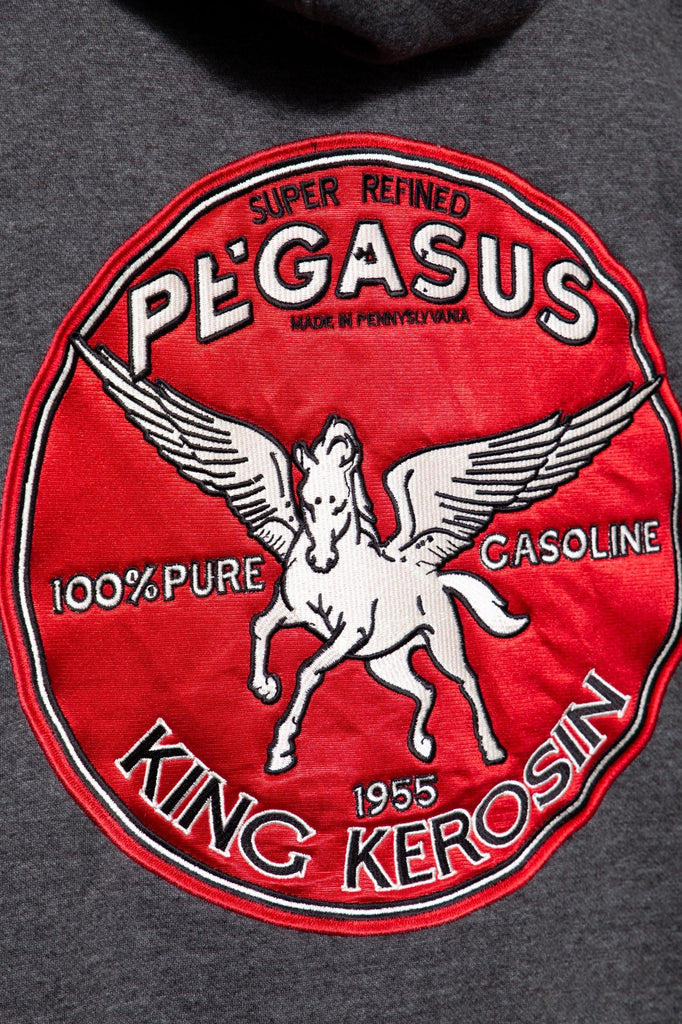 King Kerosin - Sweatjacke in melierter Optik mit Stickerei «Pegasus»