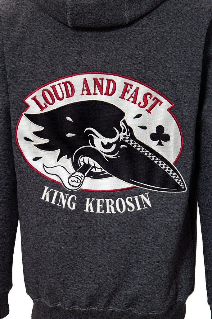 King Kerosin - Sweatjacke mit Motivstickerei im Rücken «Crow»