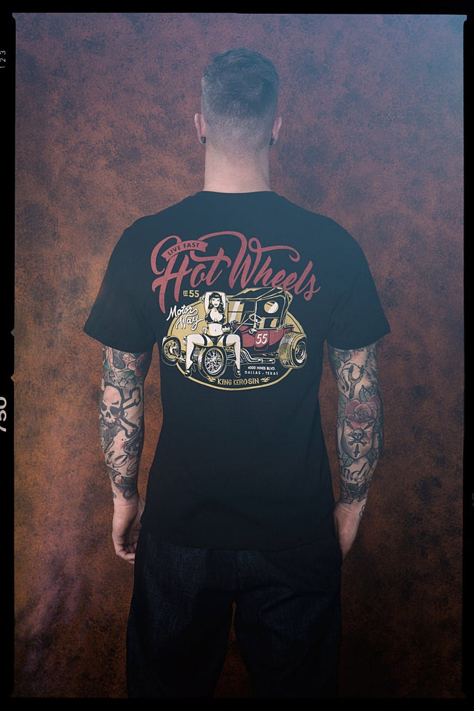 King Kerosin - T-Shirt mit Back Print «Hot Wheels»