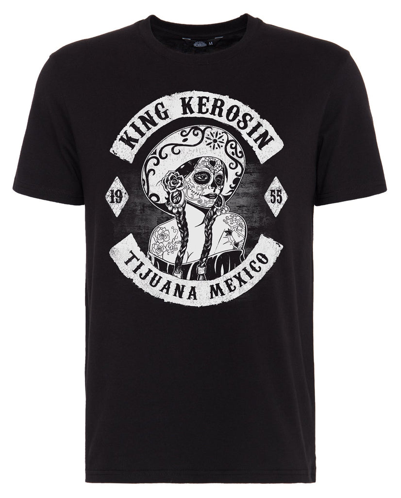 King Kerosin - T-Shirt mit coolem Front Druck «Tijuana Mexico»