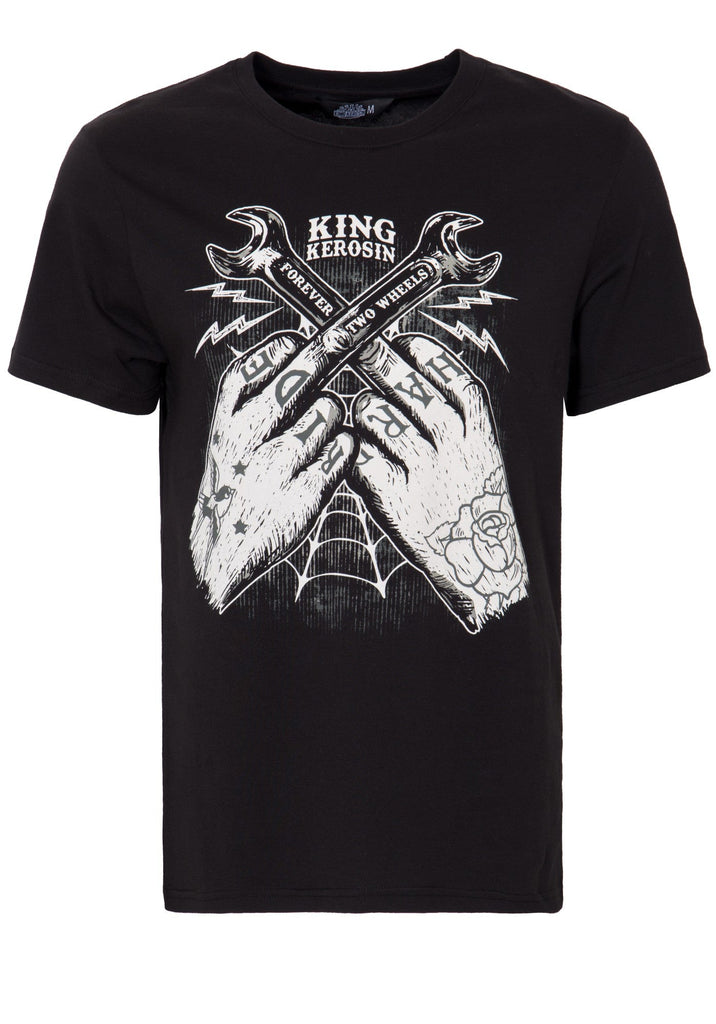 King Kerosin - T-Shirt mit Front Print «Forever 2 Wheels»