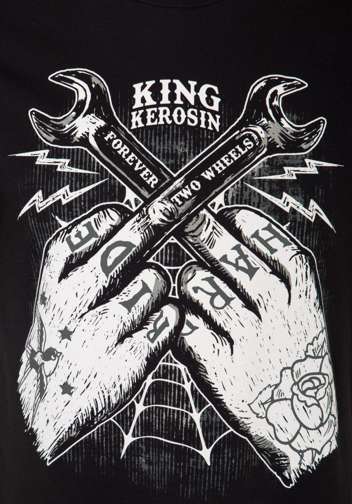 King Kerosin - T-Shirt mit Front Print «Forever 2 Wheels»