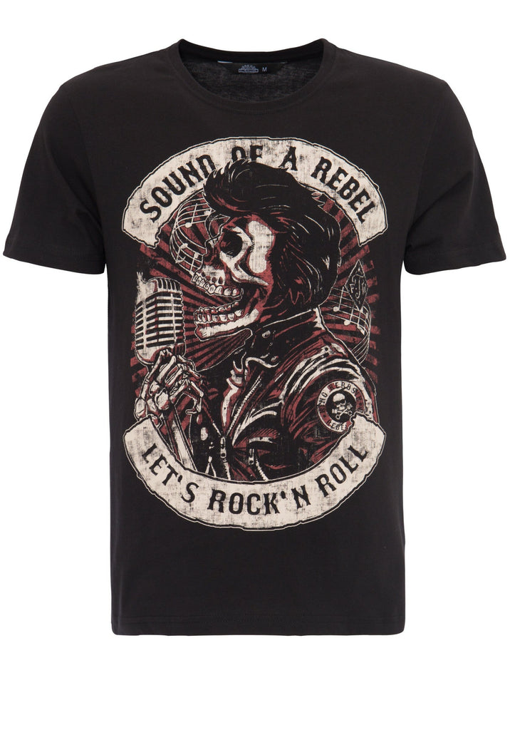 King Kerosin - T-Shirt mit Front Print Let´s Rock´n Roll