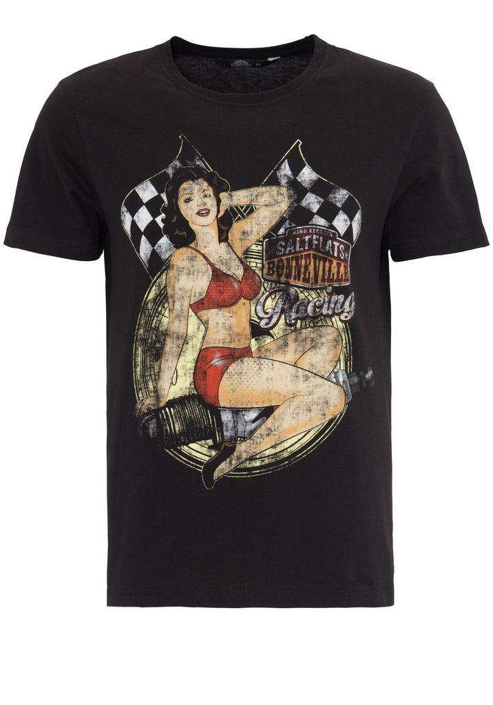 King Kerosin - T-Shirt mit Front Print Pin Up Girl