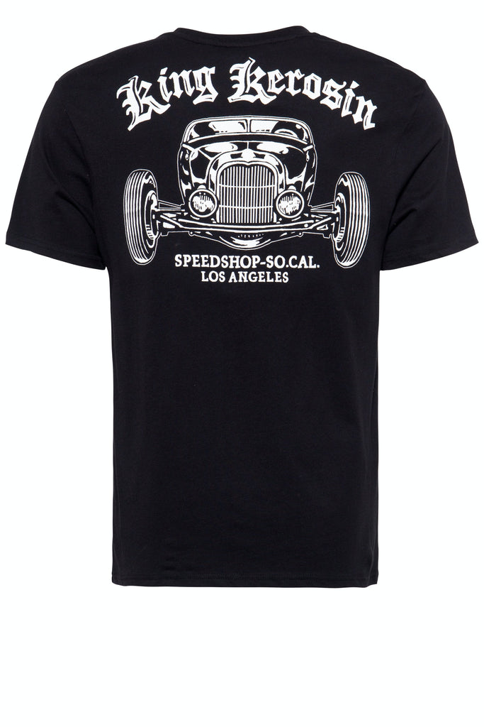 King Kerosin - T-Shirt mit Hot Rod Backprint «Speedshop So.Cal. LA»