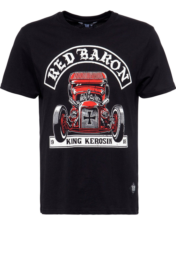 King Kerosin - T-Shirt mit Hot Rod Print «Red Baron»