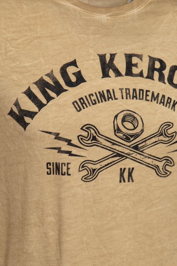 King Kerosin - T-Shirt mit Oilwash - Effekt und Frontprint «Kk Original»