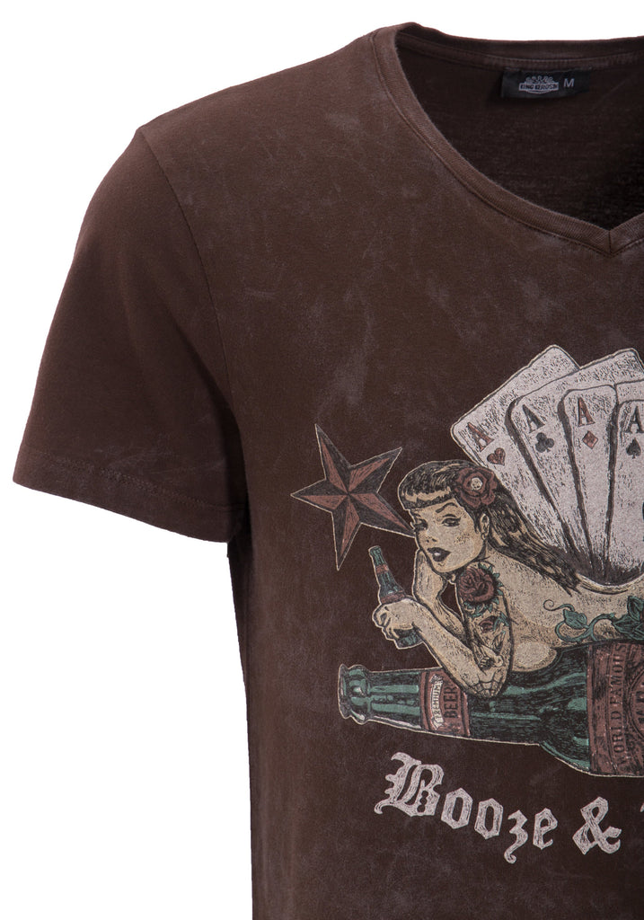 King Kerosin - T-Shirt mit Pin Up Motiv