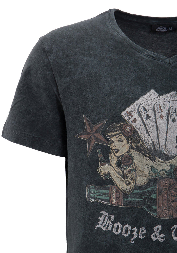 King Kerosin - T-Shirt mit Pin Up Motiv