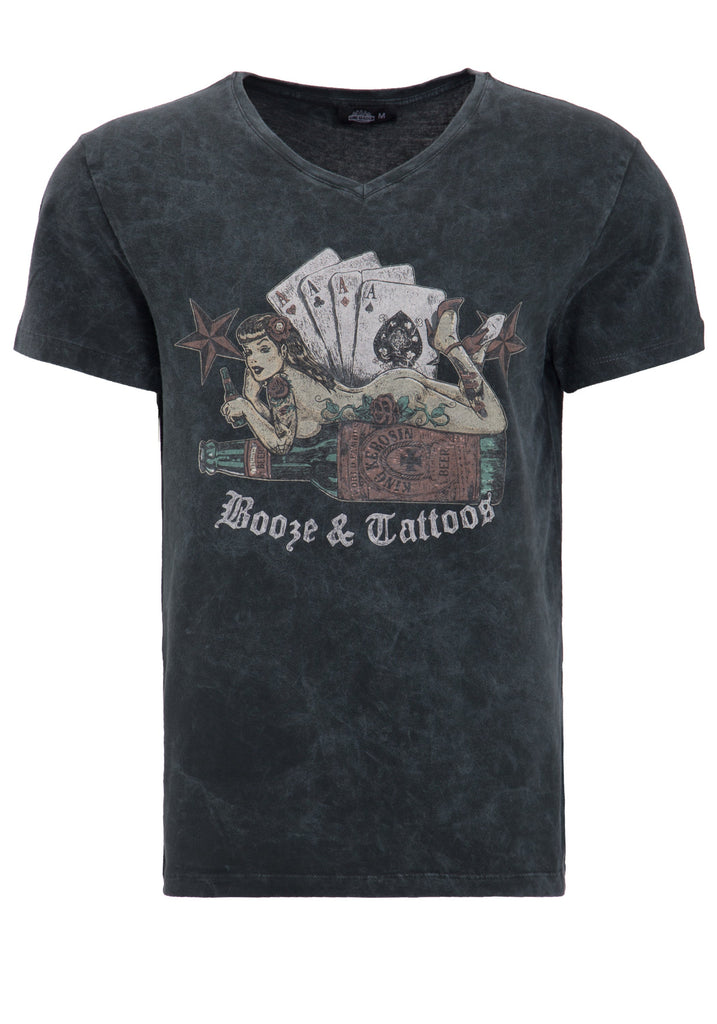 King Kerosin - T-Shirt mit Pin Up Motiv