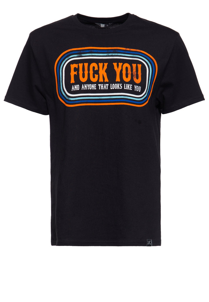 King Kerosin - T-Shirt mit Print auf der Brust und im Rücken «Fuck You»