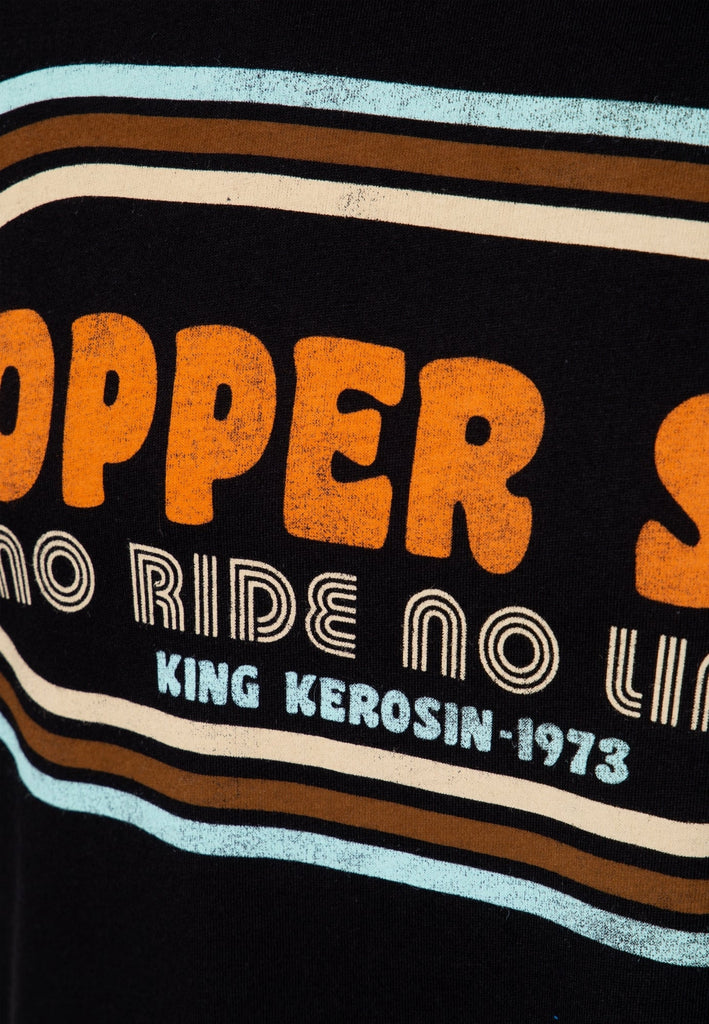 King Kerosin - T - Shirt mit Print und farbigen Absteppungen «Chopper Sh*t»