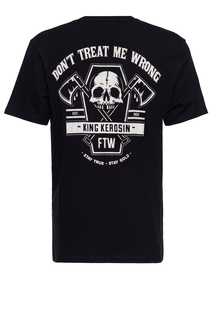 King Kerosin - T-Shirt mit Prints «Dont Treat Me Wrong»