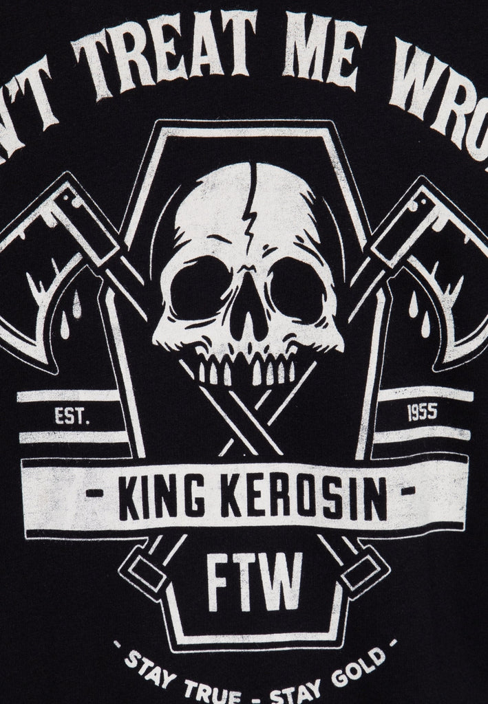 King Kerosin - T-Shirt mit Prints «Dont Treat Me Wrong»