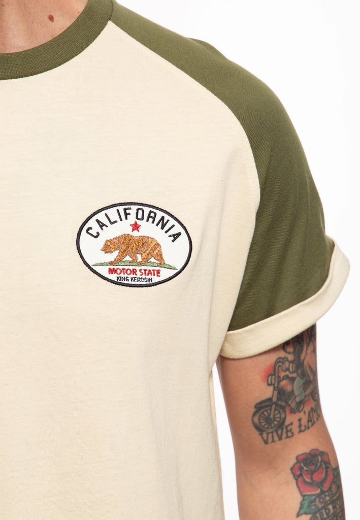 King Kerosin - T-Shirt mit Raglan - Design «California Bear»