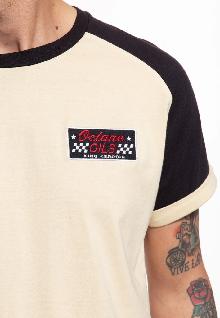 King Kerosin - T-Shirt mit Raglan - Design und Patch «Octane Oils»