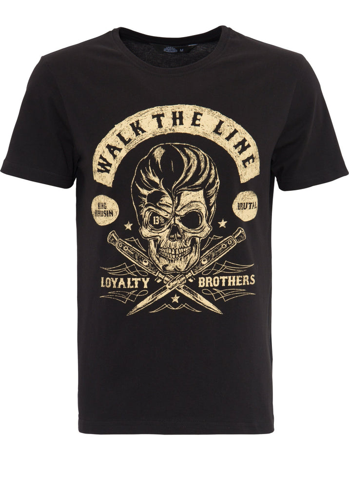 King Kerosin - T-Shirt mit Skull Print Walk the Line