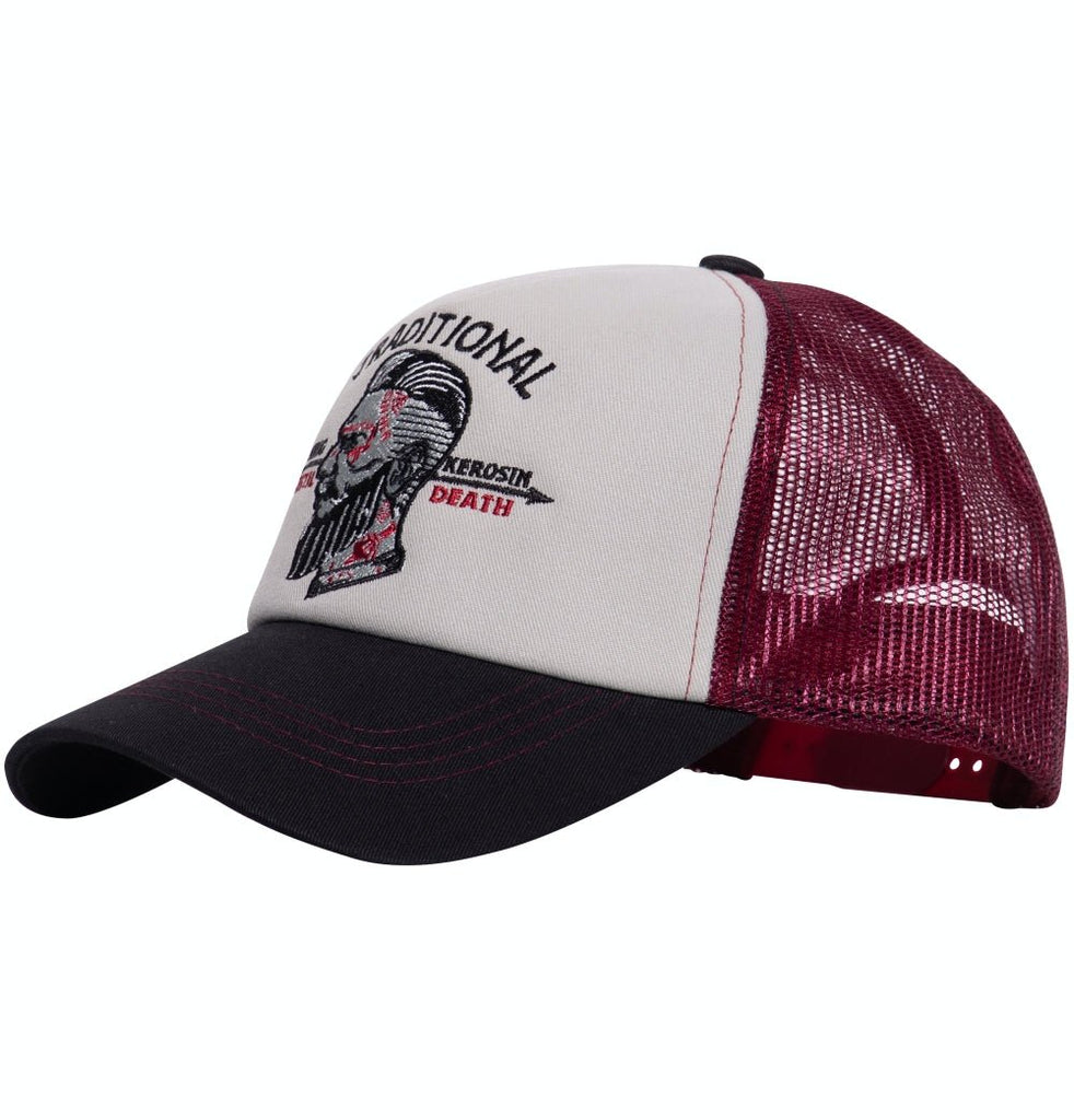 King Kerosin - Trucker Cap im kontrastierenden Design mit Frontstickerei «Traditional»