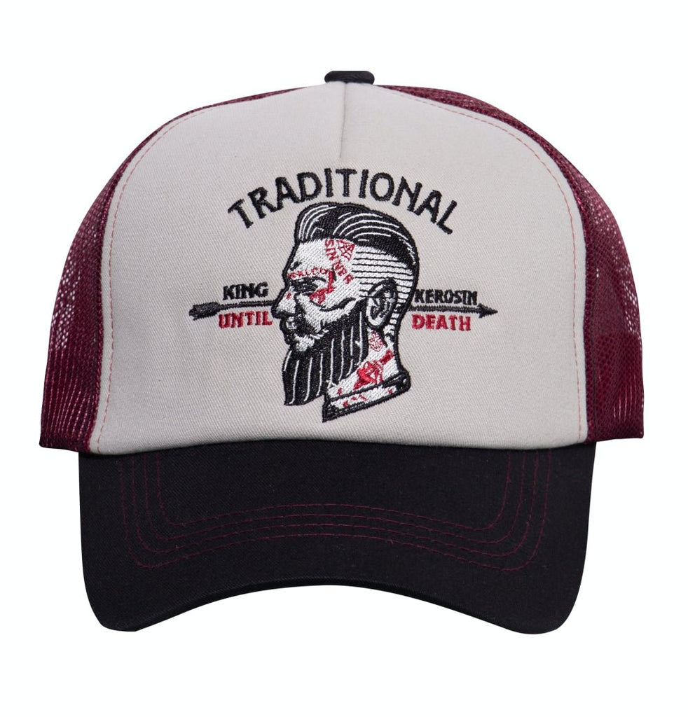 King Kerosin - Trucker Cap im kontrastierenden Design mit Frontstickerei «Traditional»