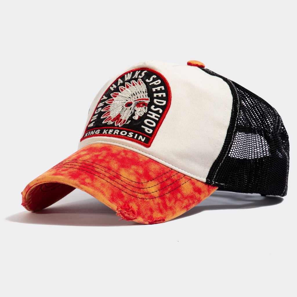 King Kerosin - Trucker Cap im Used - Look «Angry Hawks Speedshop»