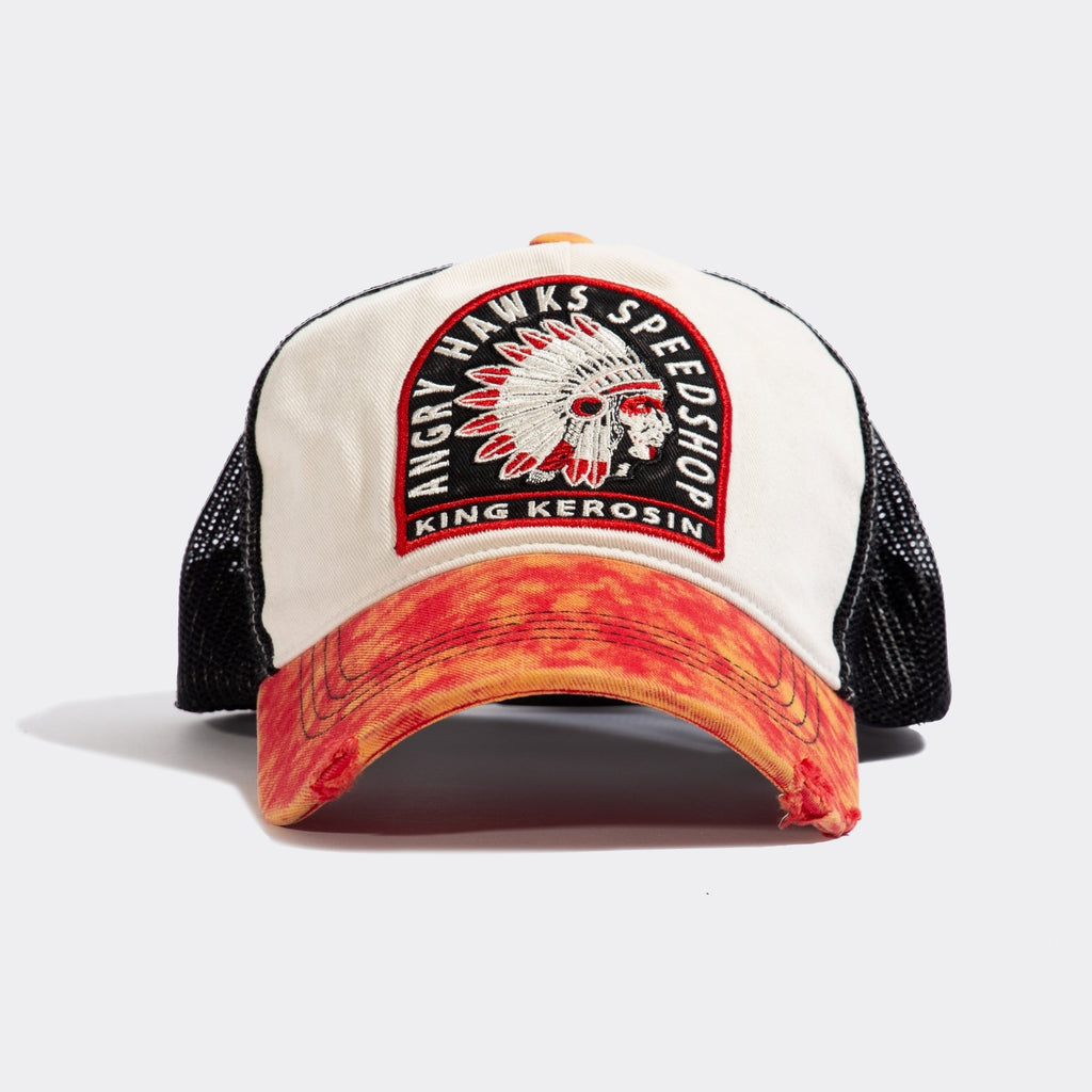 King Kerosin - Trucker Cap im Used - Look «Angry Hawks Speedshop»