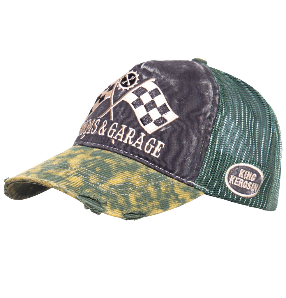 King Kerosin - Trucker Cap im Used - Look «Kustoms & Garage»