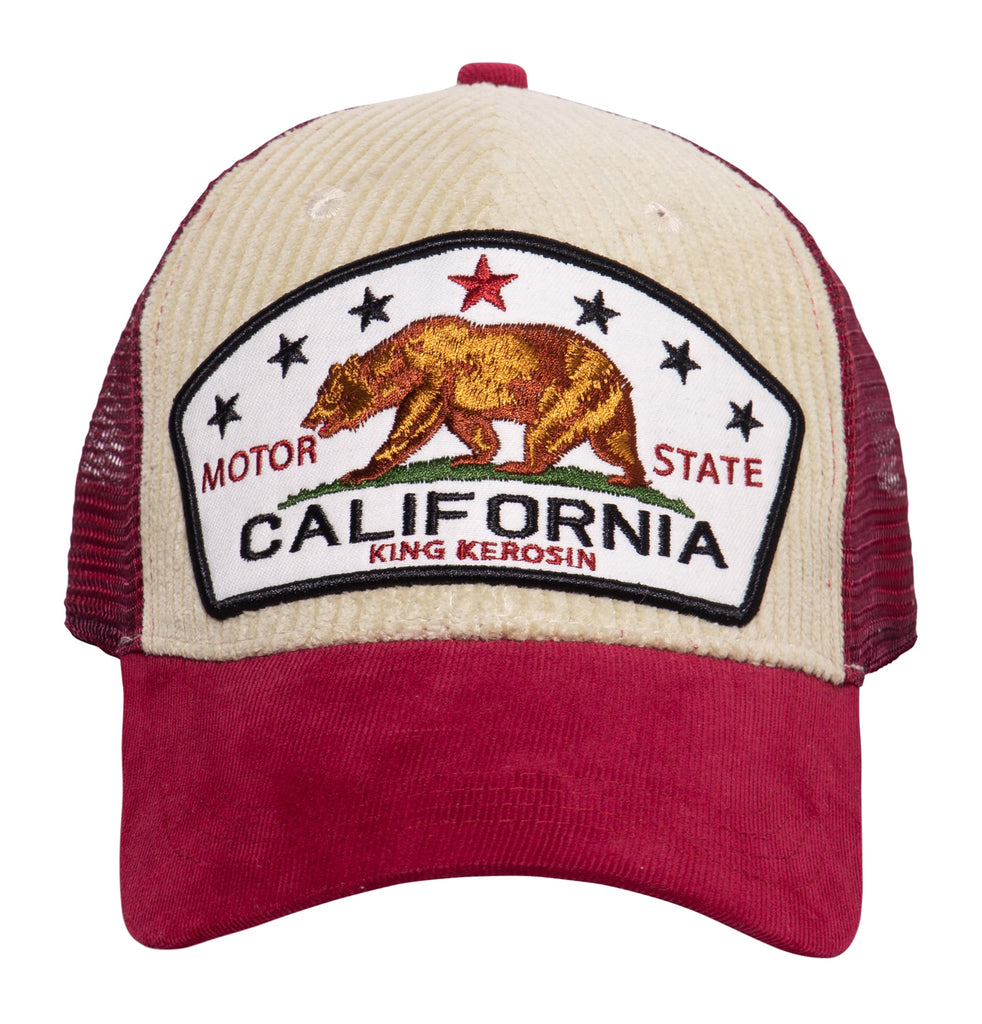 King Kerosin - Trucker Cap mit Cord «California Bear»