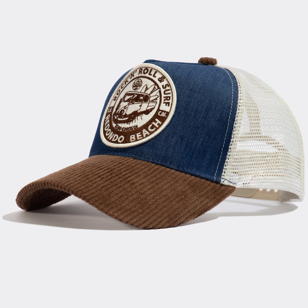 King Kerosin - Trucker Cap mit Cord - Schirm «Rock`n Roll & Surf»