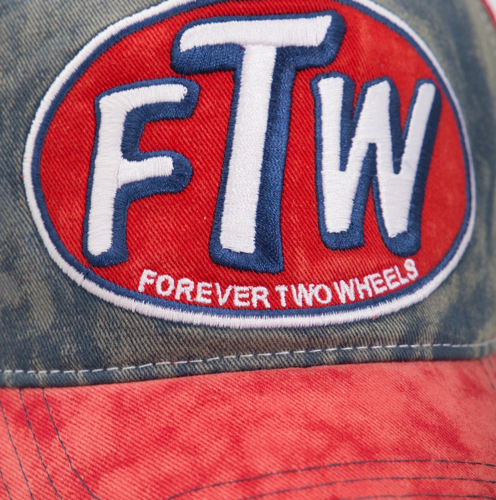 King Kerosin - Trucker Cap mit Denim Einsatz im Used Look «FTW»