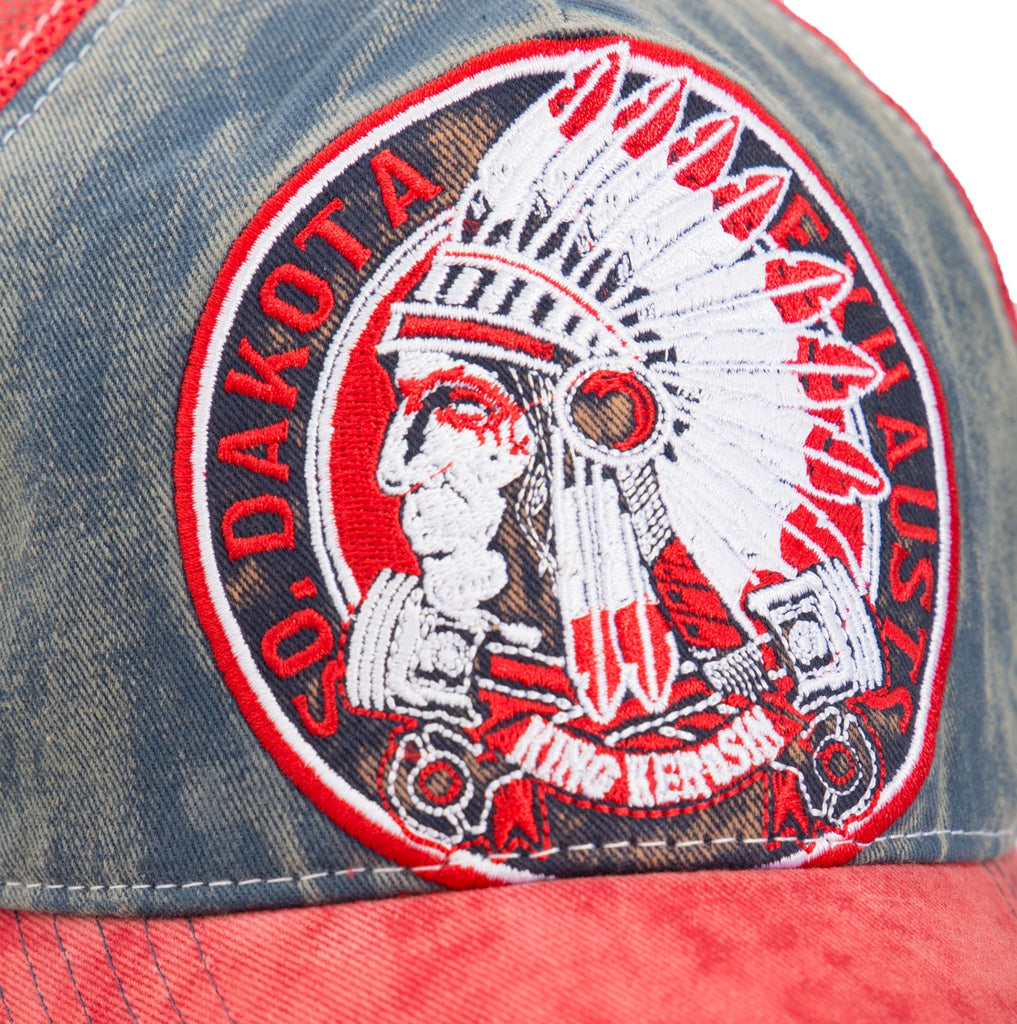 King Kerosin - Trucker Cap mit Denim Einsatz im Used Look «True Roots»