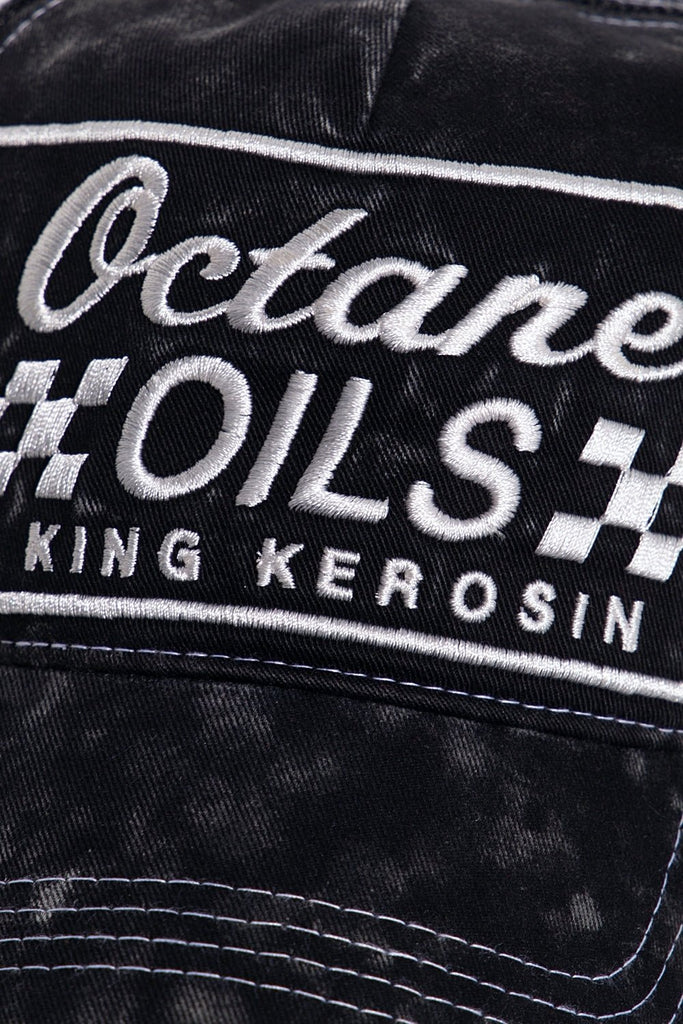 King Kerosin - Trucker Cap mit Enzymwash - Effekt und Stickerei «Octane Oils»