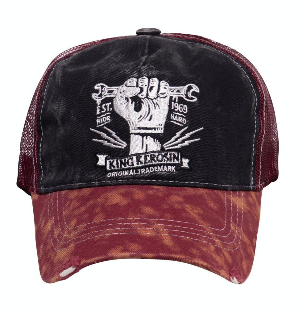 King Kerosin - Trucker Cap mit Enzymwash - Effekt und Stickerei «Orig. Trade»