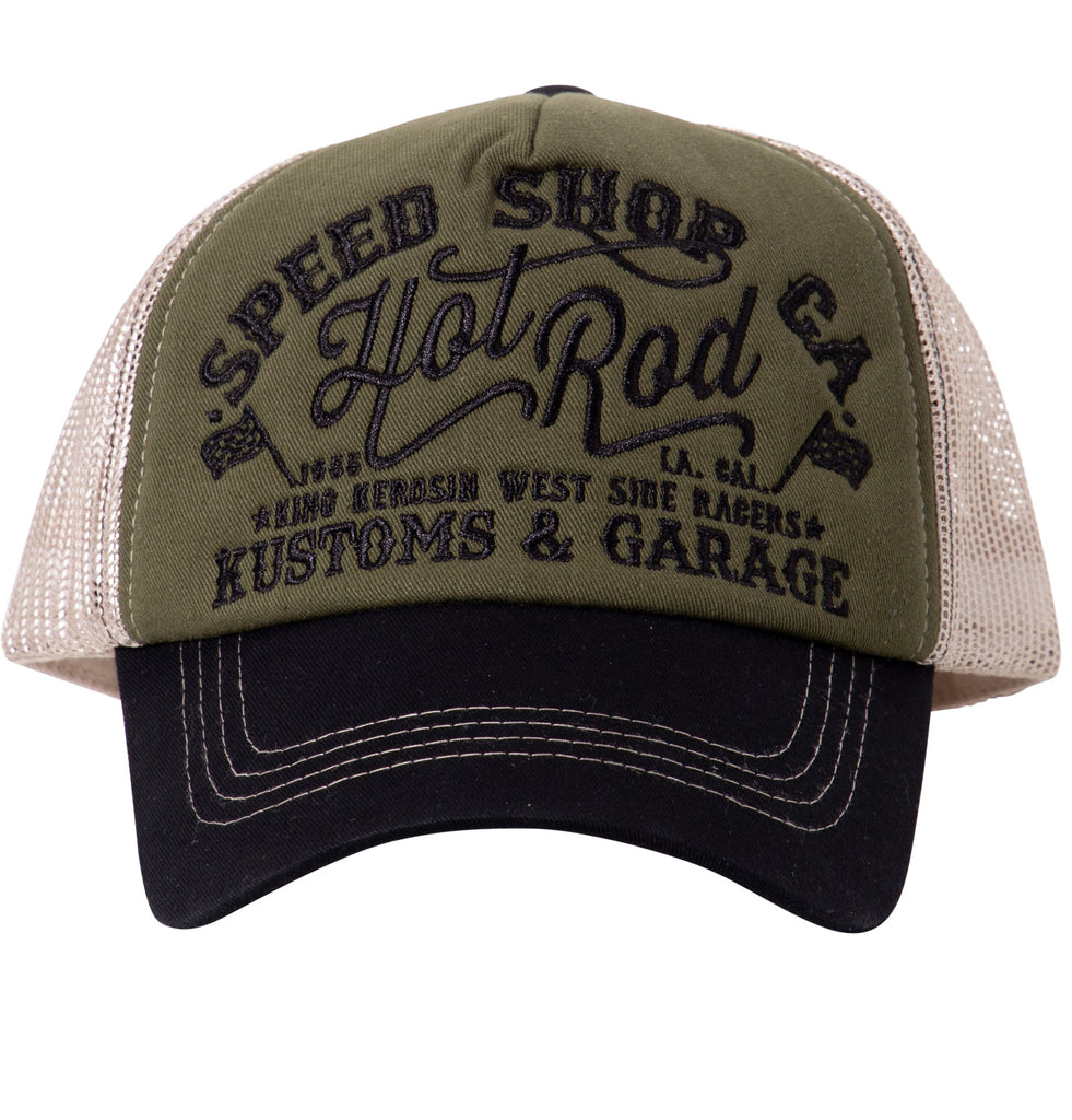 King Kerosin - Trucker Cap mit Front - Stickerei «Hot Rod»