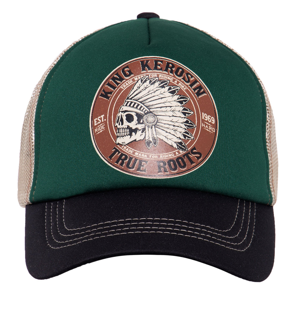 King Kerosin - Trucker Cap mit Mesheinsatz und Print «True Roots»