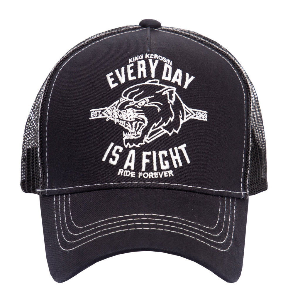 King Kerosin - Trucker Cap mit Motiv Stickerei «Every day is a fight»