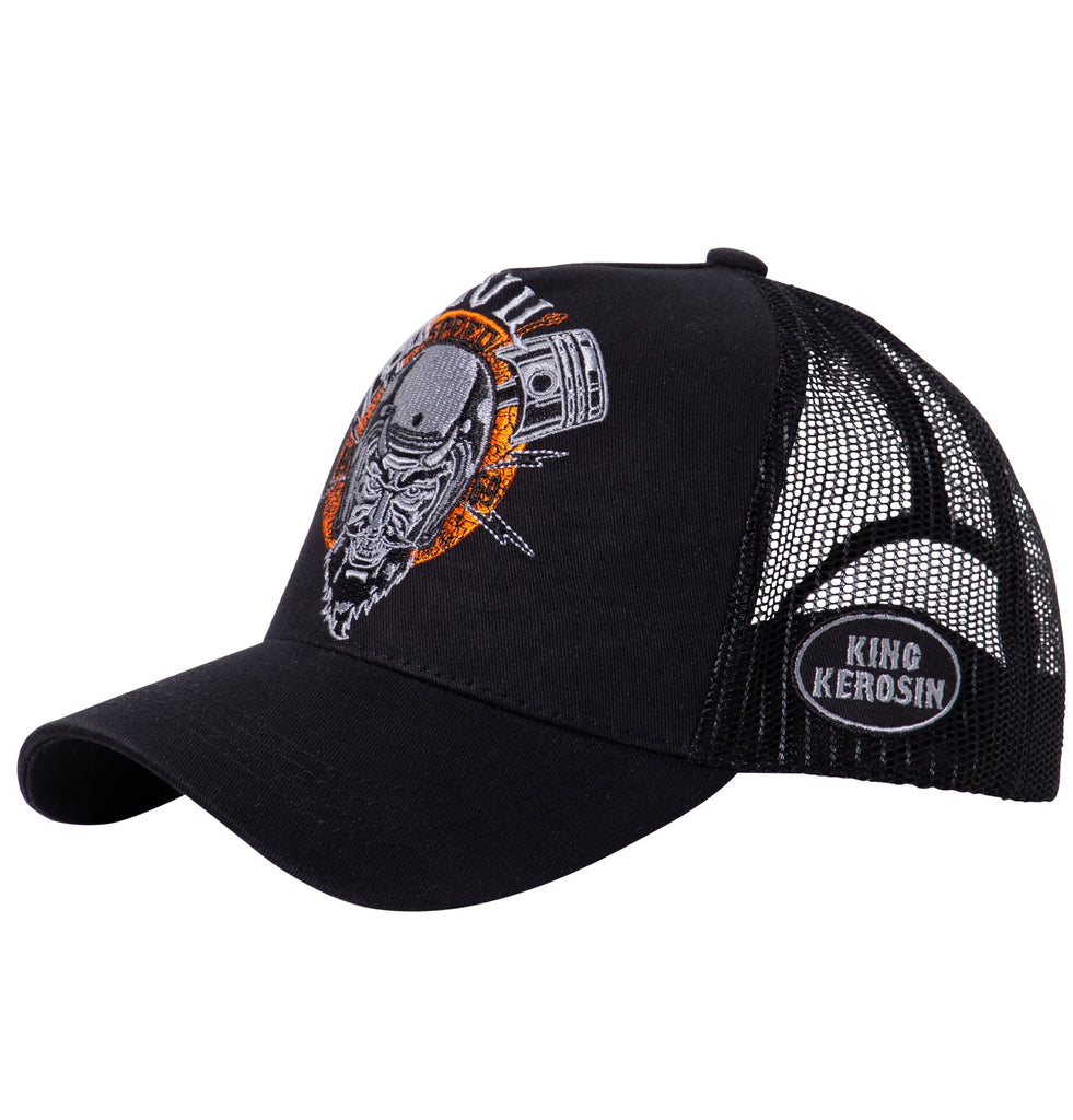 King Kerosin - Trucker Cap mit rebellischer Front - Stickerei «Devil Speed»