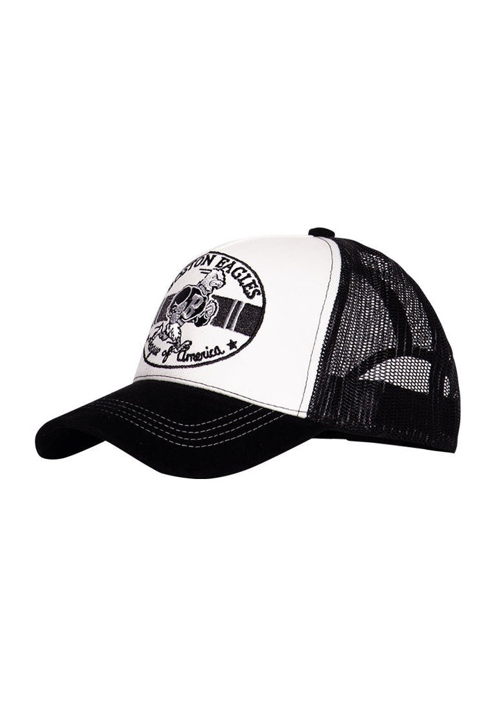 King Kerosin - Trucker Cap mit Schirm in Samt - Optik und Stickereien «Boston Eagles»