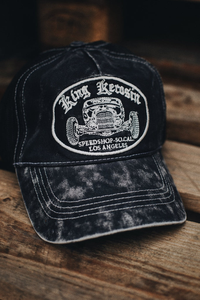 King Kerosin - Trucker Cap mit Stickerei in der Front und Enzymwash «Speedshop SoCal»