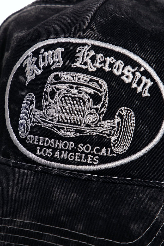 King Kerosin - Trucker Cap mit Stickerei in der Front und Enzymwash «Speedshop SoCal»