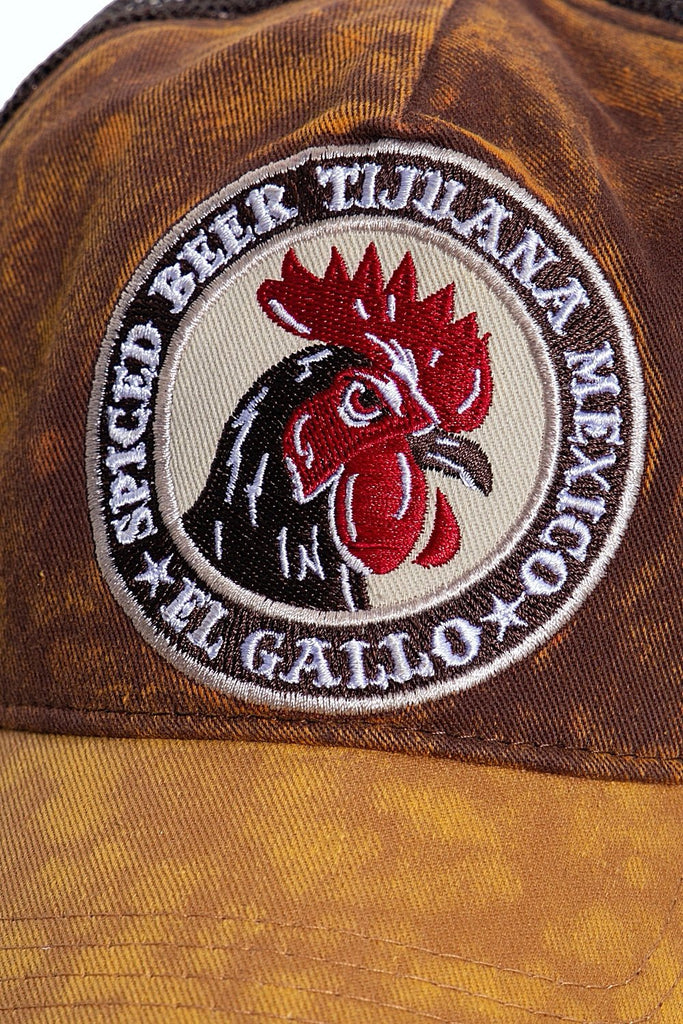 King Kerosin - Trucker Cap mit Stickerei und Enzymwash - Effekt «El Gallo»