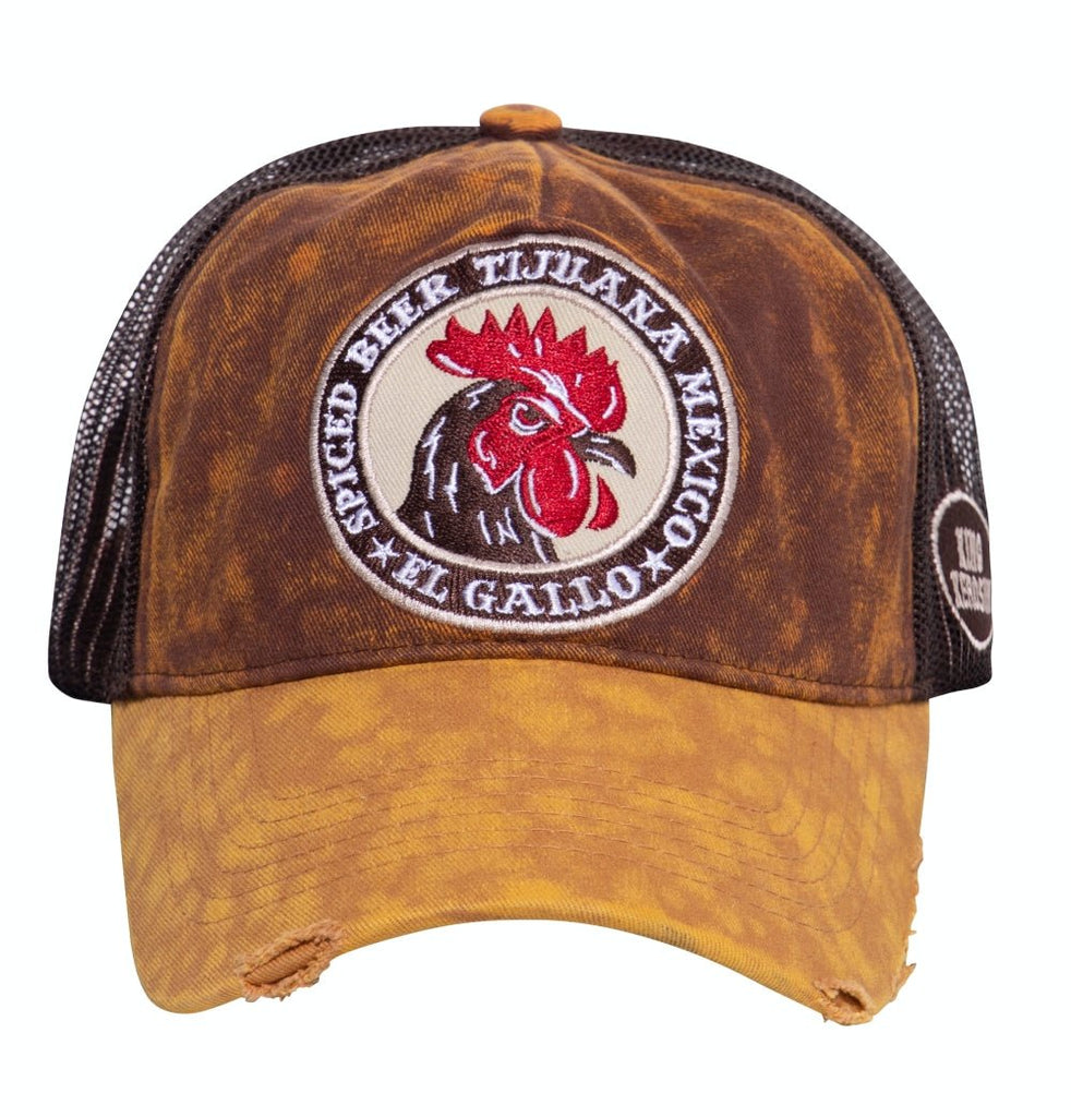 King Kerosin - Trucker Cap mit Stickerei und Enzymwash - Effekt «El Gallo»