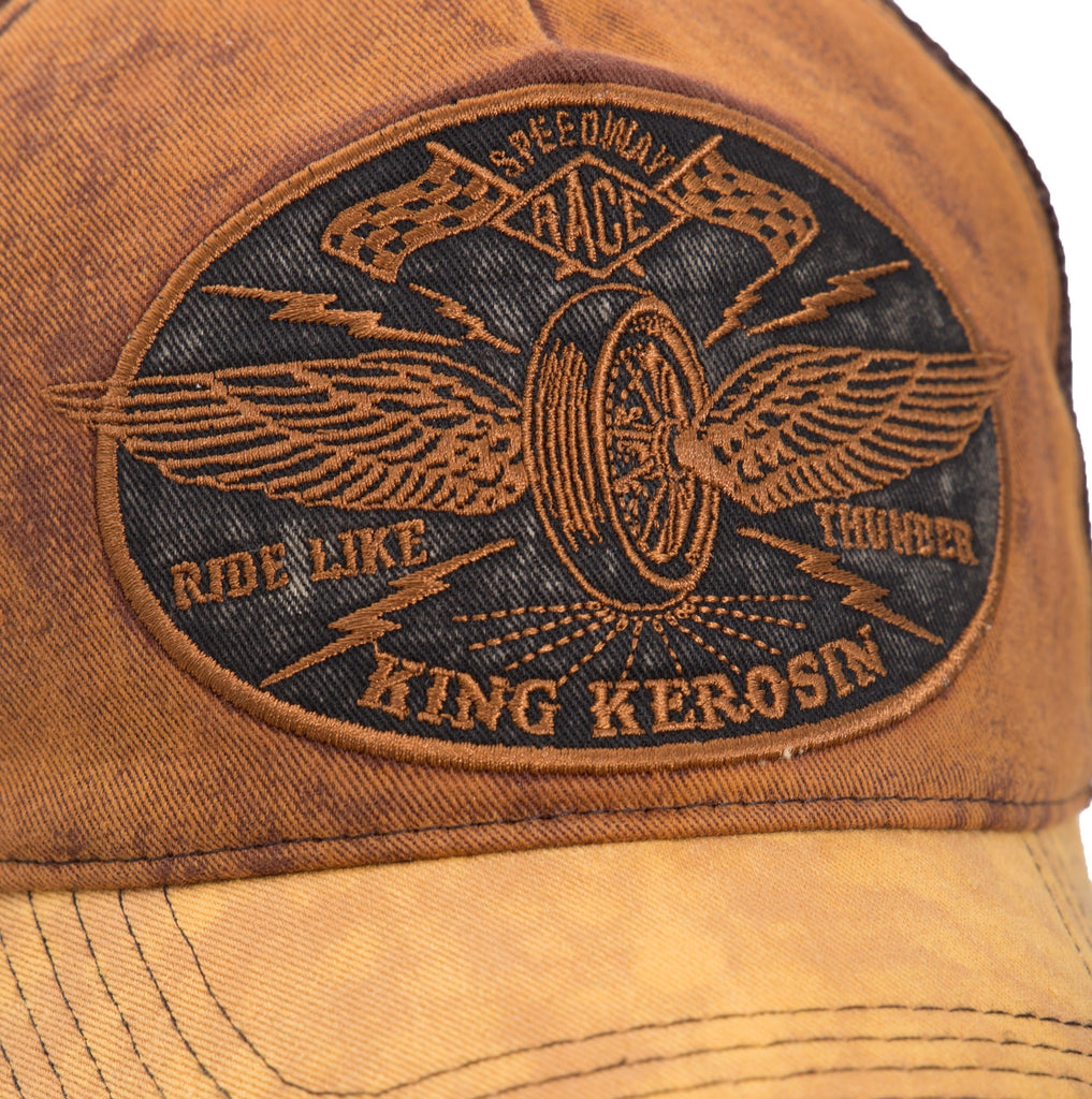 King Kerosin - Trucker Trucker Cap im Vintage Jeans Look «Ride like Thunder»