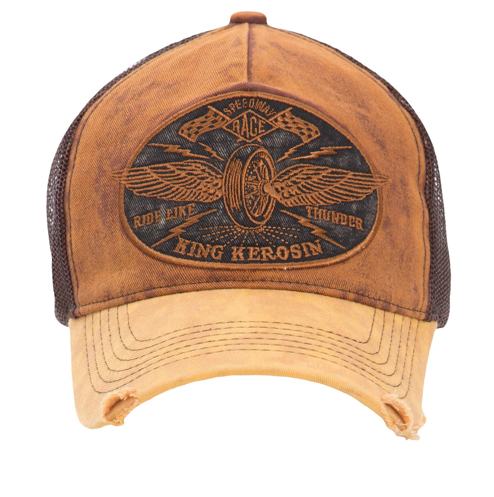 King Kerosin - Trucker Trucker Cap im Vintage Jeans Look «Ride like Thunder»