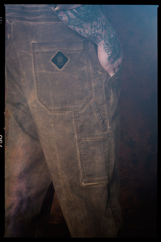 King Kerosin - Workwear Overall Jeans mit Oilwash - Effekt «Work Hard»